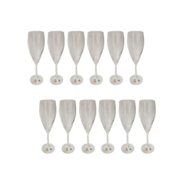 Set of 12 crystal flutes, Nachtmann image