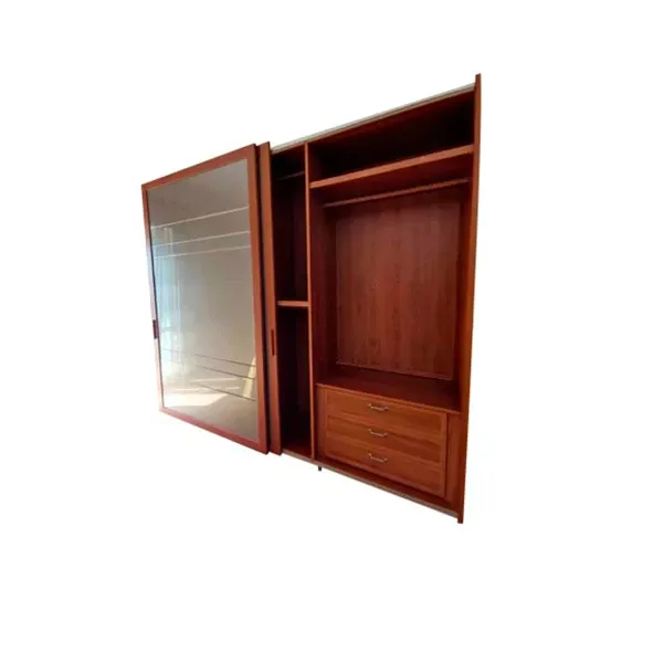 Armadio Wall Specchio Texture legno e vetro 