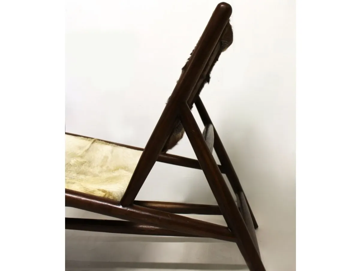 Vintage Stuhl aus Kuhfell-Leder 8