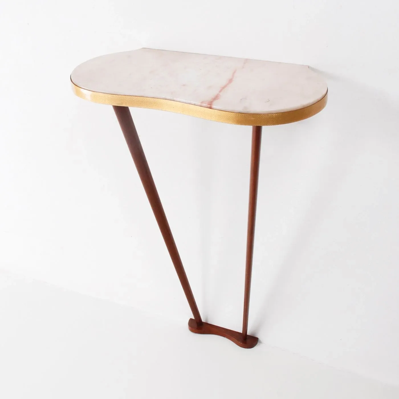 Wooden and pink marble console (1950s) image
