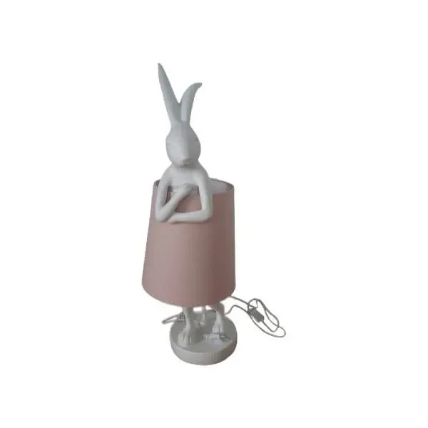 Image of Lampada da tavolo Animal Rabbit rosa e bianca, Kare Design