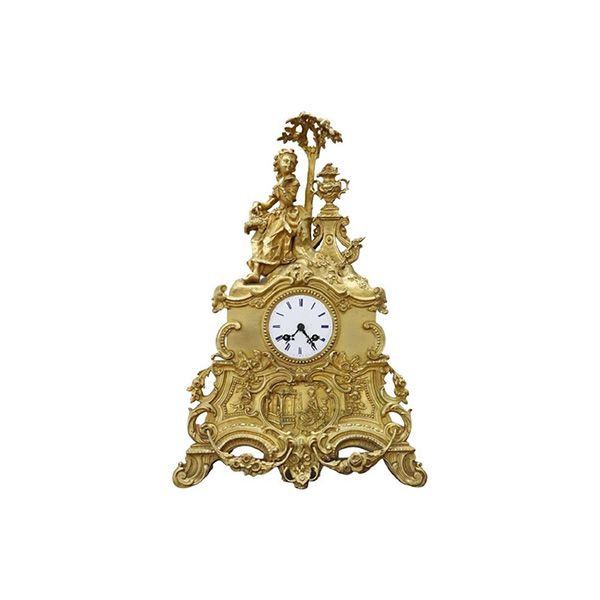 Vintage gilt bronze table clock ('800), image