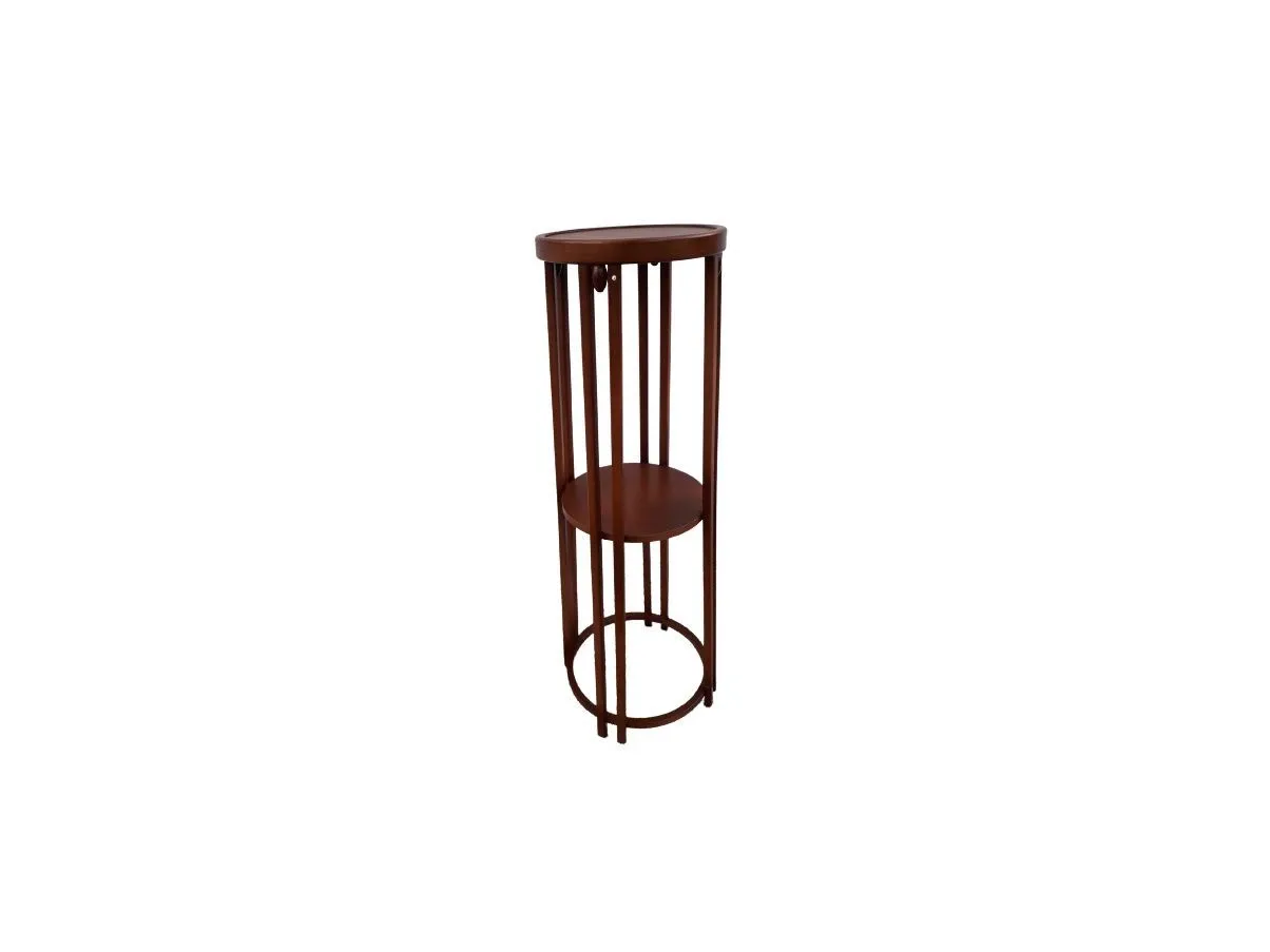 Vintage flower vase in brown wood, Thonet image