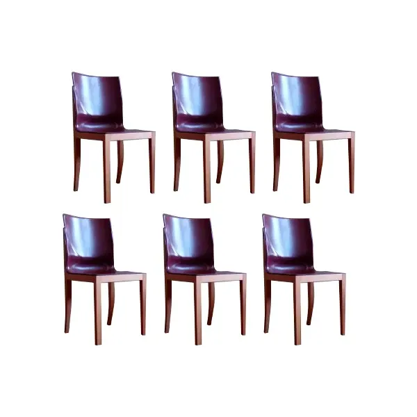 Set of 6 Bittersüß chairs in leather (bordeaux), Matteograssi 