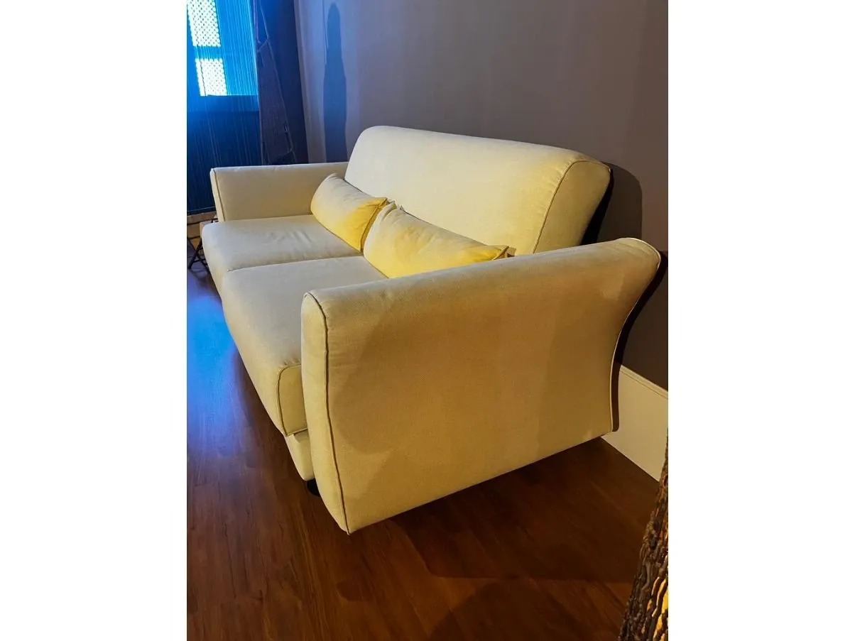 2 seater sofa in light yellow fabric, SX 2
