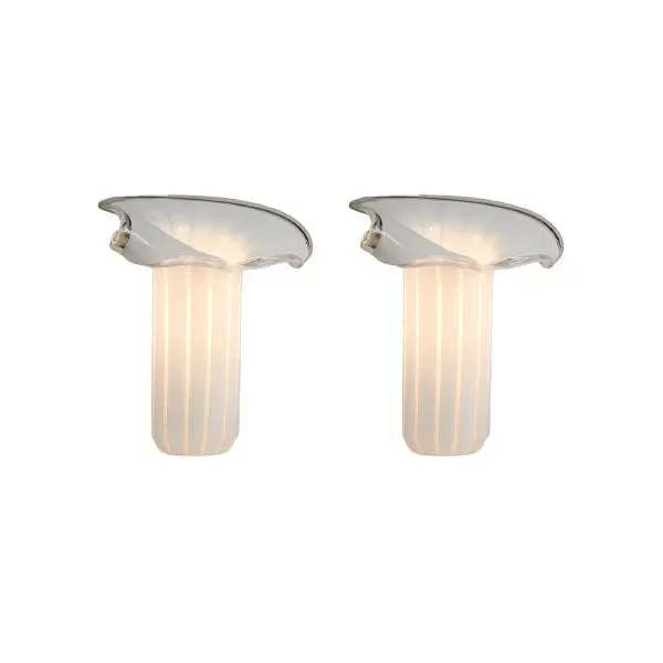 Set of 2 vintage Murano glass table lamps (1980s), 