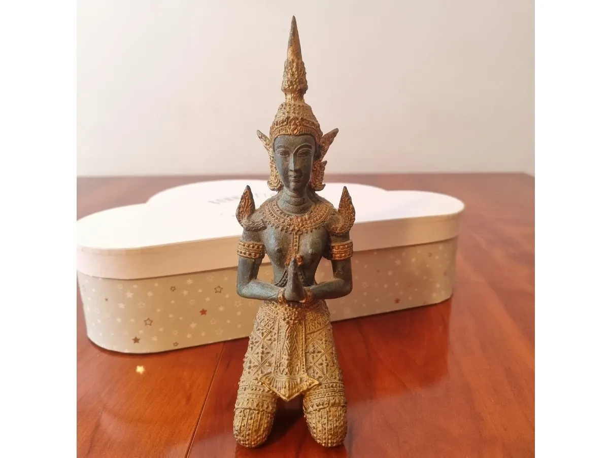 Vintage Bronze Temple Guardians Statue (1980s) 4