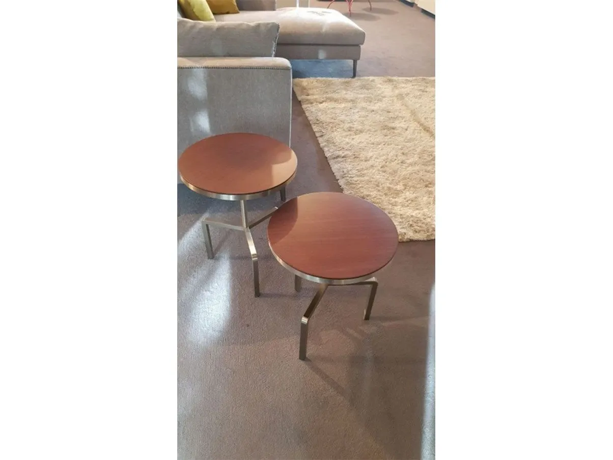 Kidd high coffee table in Canaletto walnut and steel, Flexform 3