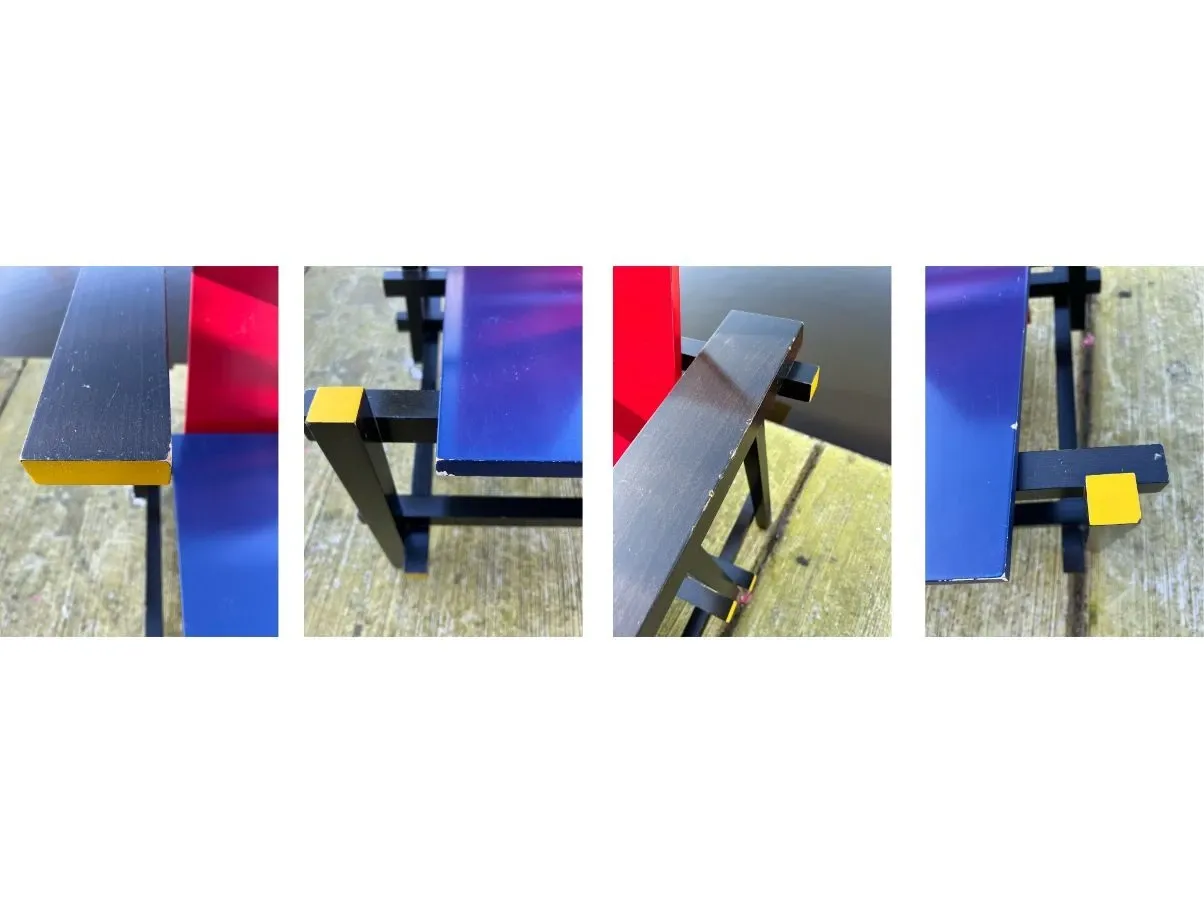 Vintage Red and Blue armchair (1990s) 7