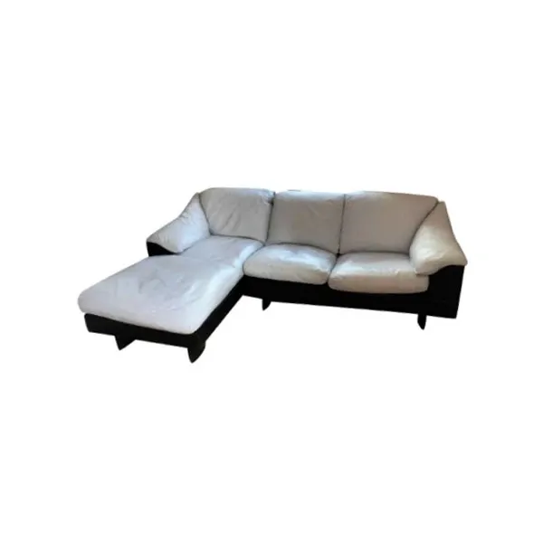 Modular corner sofa in leather and steel, Poltrona Frau image