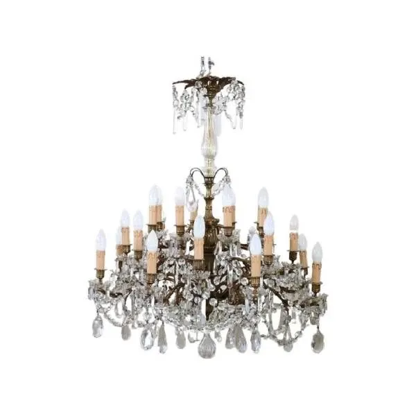 Vintage bronze and crystal chandelier (1930s), image