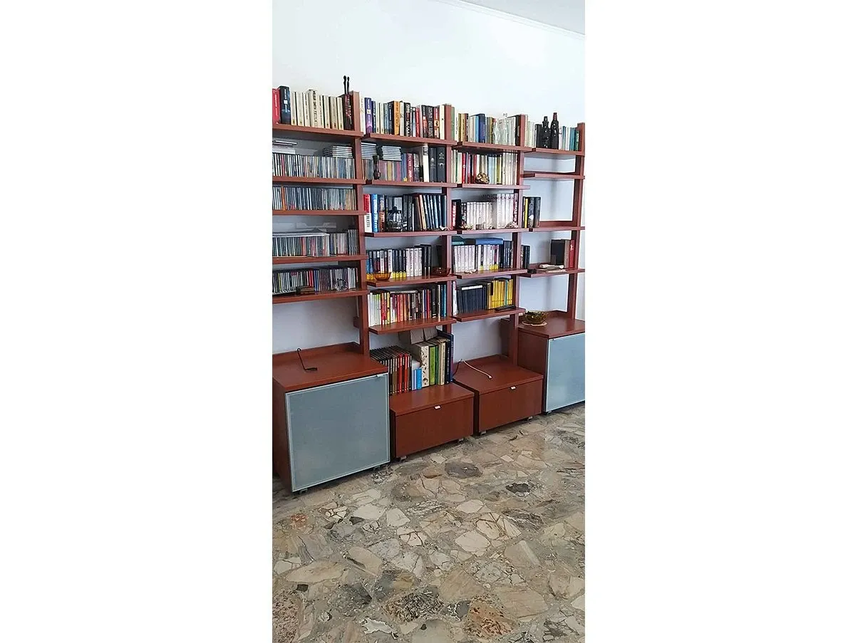 Cargo cherry wood bookcase with shelves and drawers, Calligaris 2