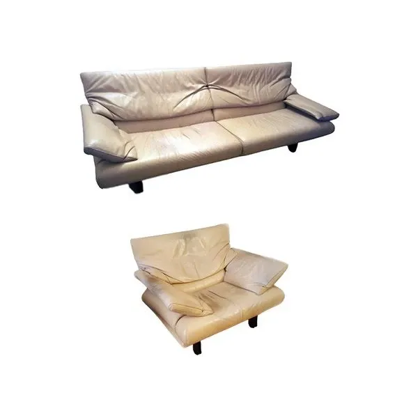 Set of 3 seater sofa and Alanda armchair in leather, B&B Italia image