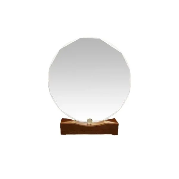 Vizi & C table mirror in glass and wood, Rimadesio 