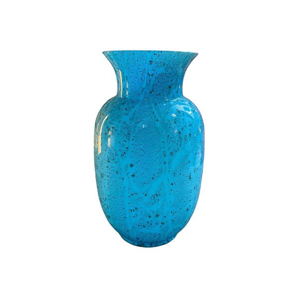 Vaso vintage in vetro di Murano turchese (anni '80), VeArt image