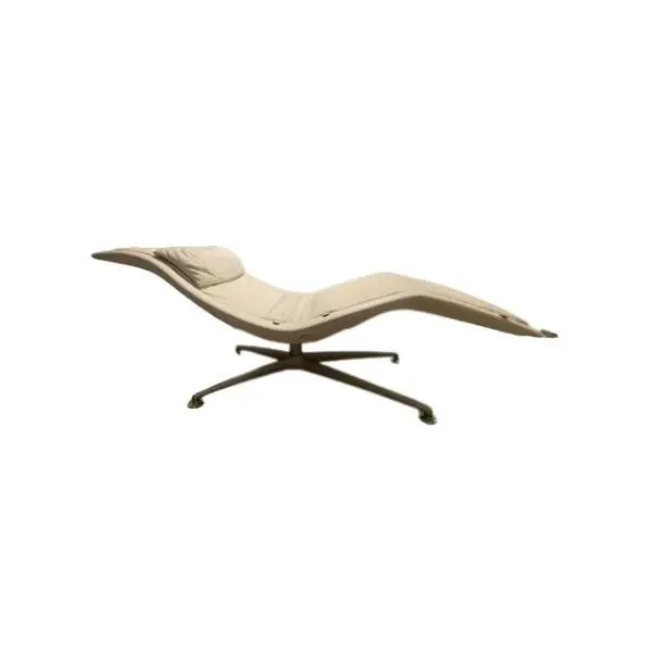 Larus chaise longue in white leather, Poltrona Frau image