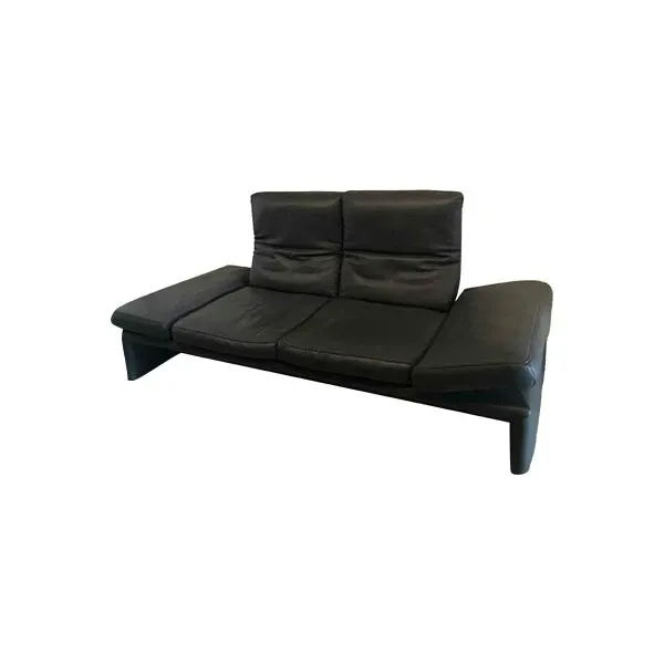 Modern adjustable two-seater sofa in leather, Koinor image