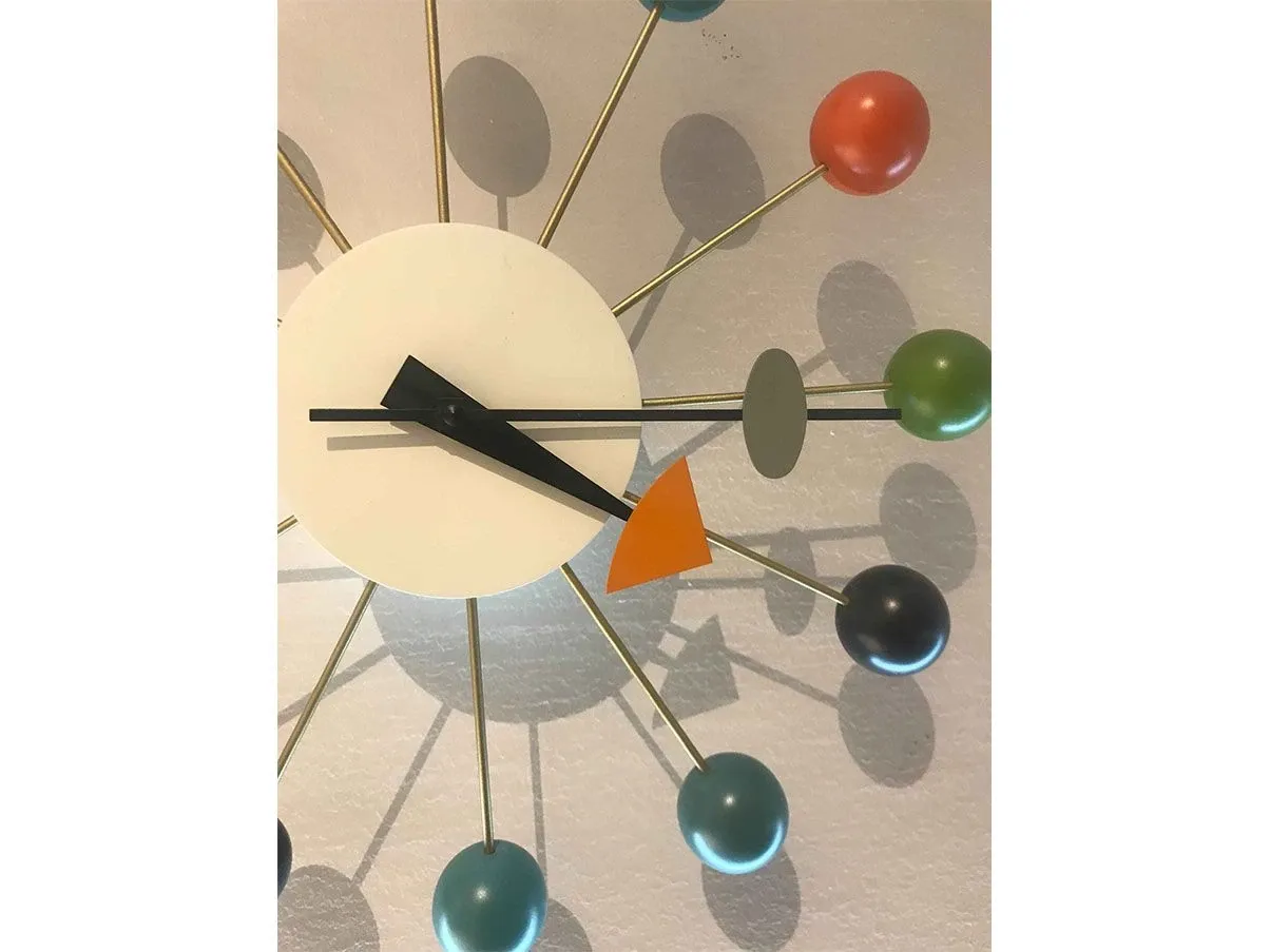 Vitra [BRASS] Ball Clock by George Nelson, Brass Dial w. Black Balls