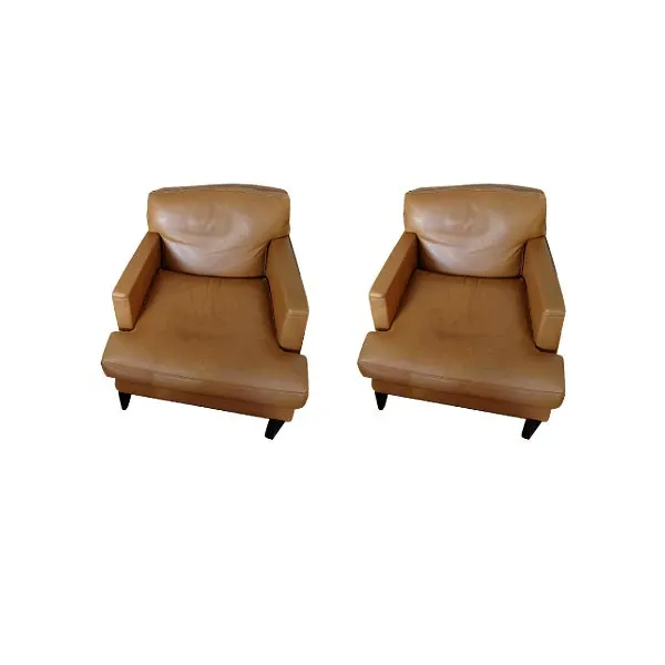 Set of 2 armchairs by Parisio Gaben in leather, Meridiani image