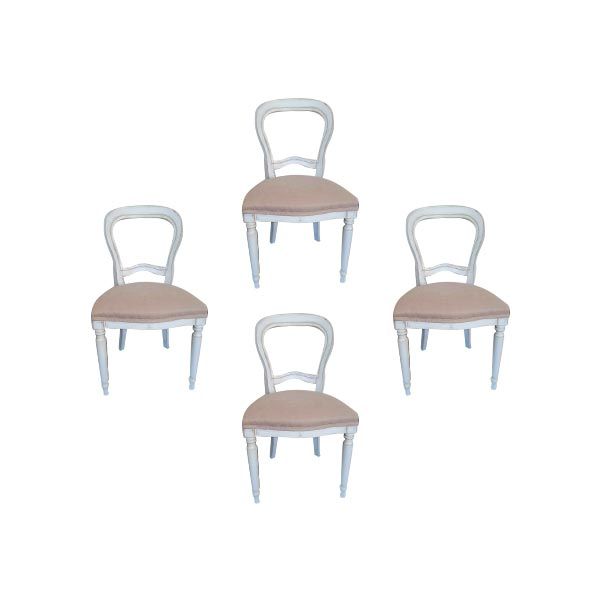 Set of 4 handcrafted chairs in shabby chic style image