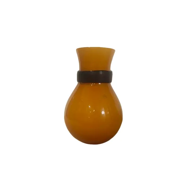 Fasciati glass vase with collar (orange), Salviati image