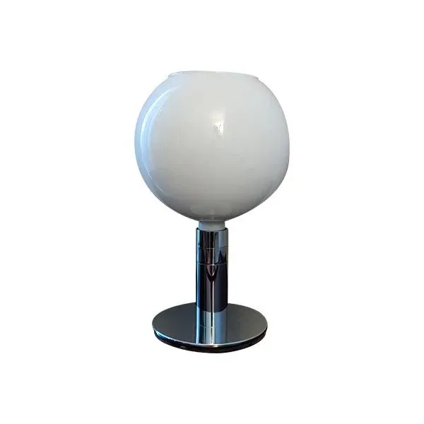 Lampada da tavolo in vetro bianco (anni'60), 