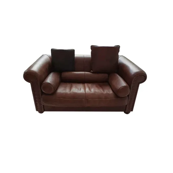 Alfred two-seater sofa in vintage leather (brown) 2