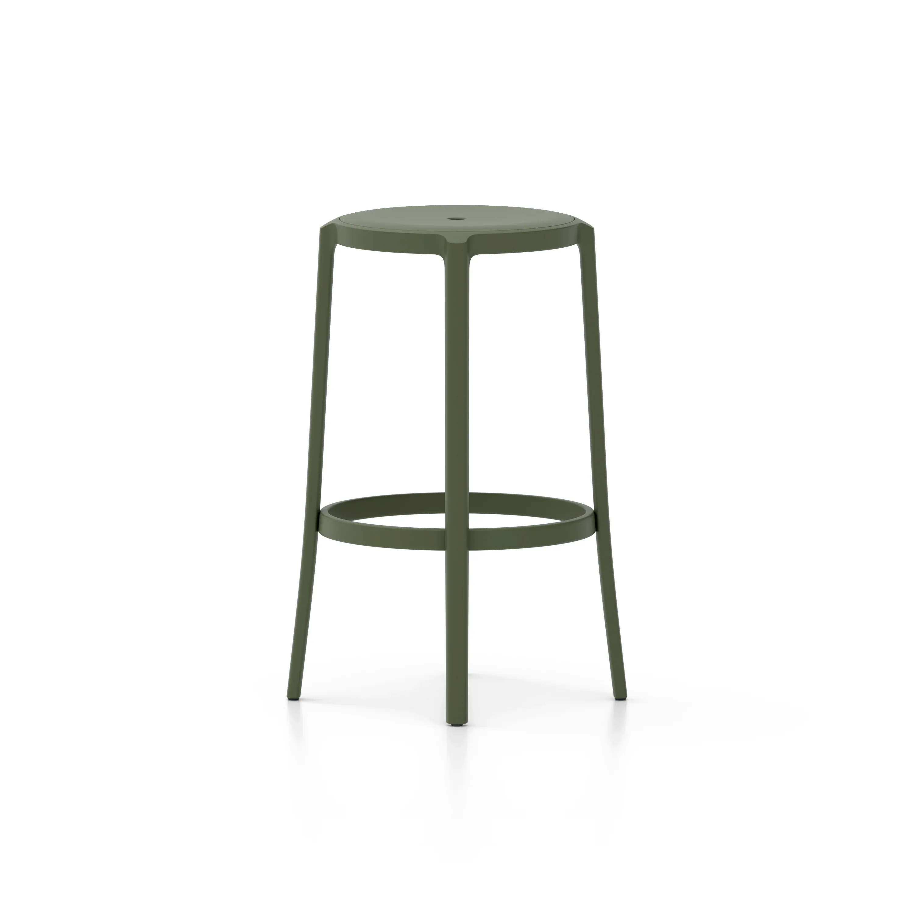 Sgabello On e On verde di Barber e Osgerby, Emeco  Side