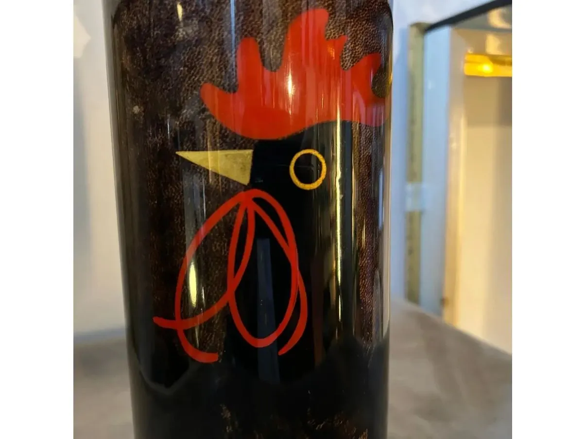 Caraffa vintage in ottone e pelle di capra 2