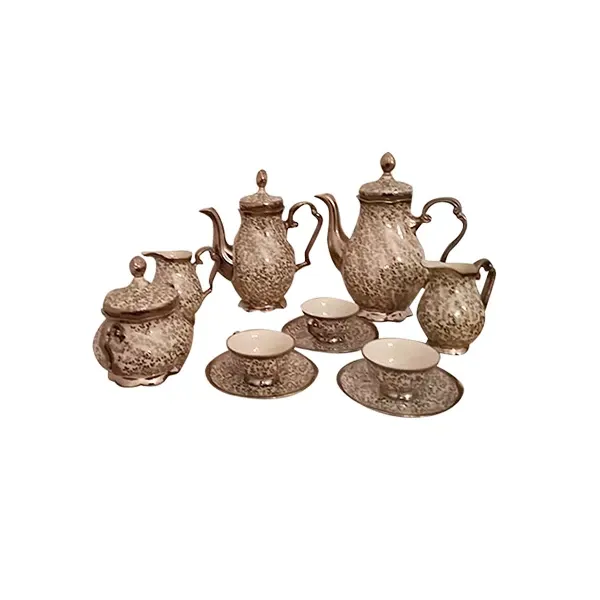 Vintage porcelain and silver tea set (1960s) 