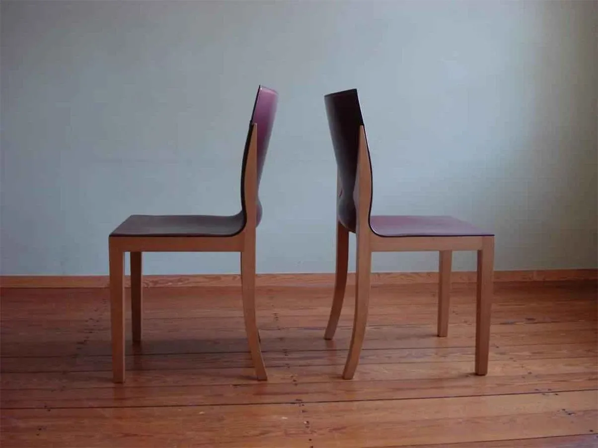 Set of 6 Bittersüß chairs in leather (bordeaux), Matteograssi 1