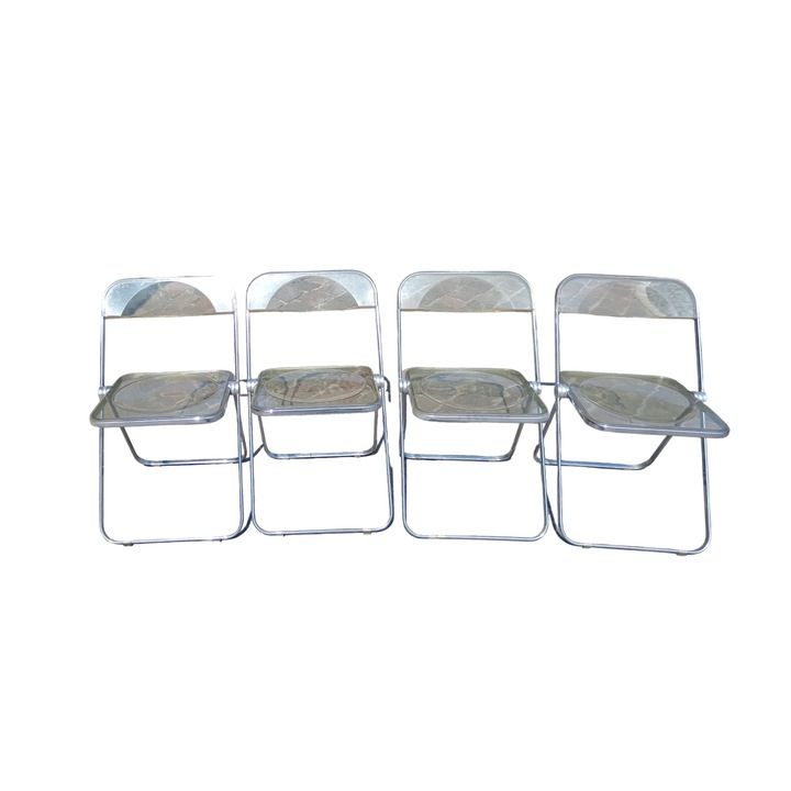 Set of 4 folding chairs Plia Giancarlo Piretti, Anonima Castelli  image