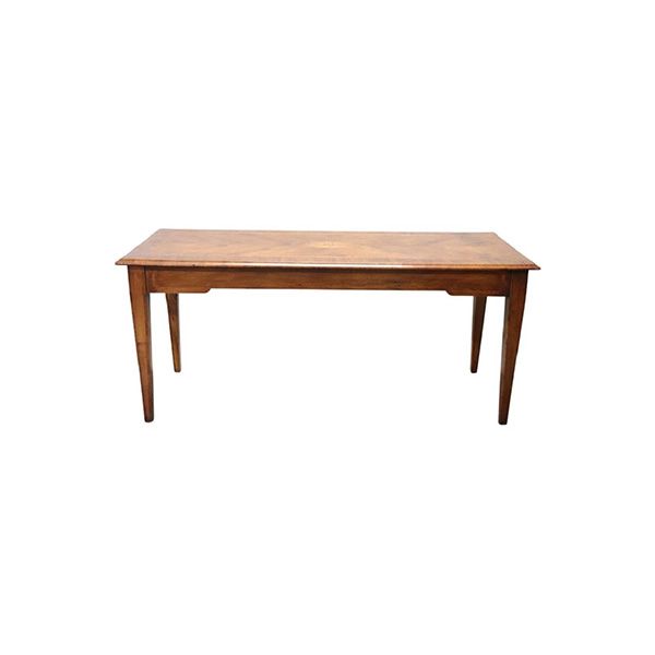 Tavolo vintage in legno di noce intarsiato ('800),  image