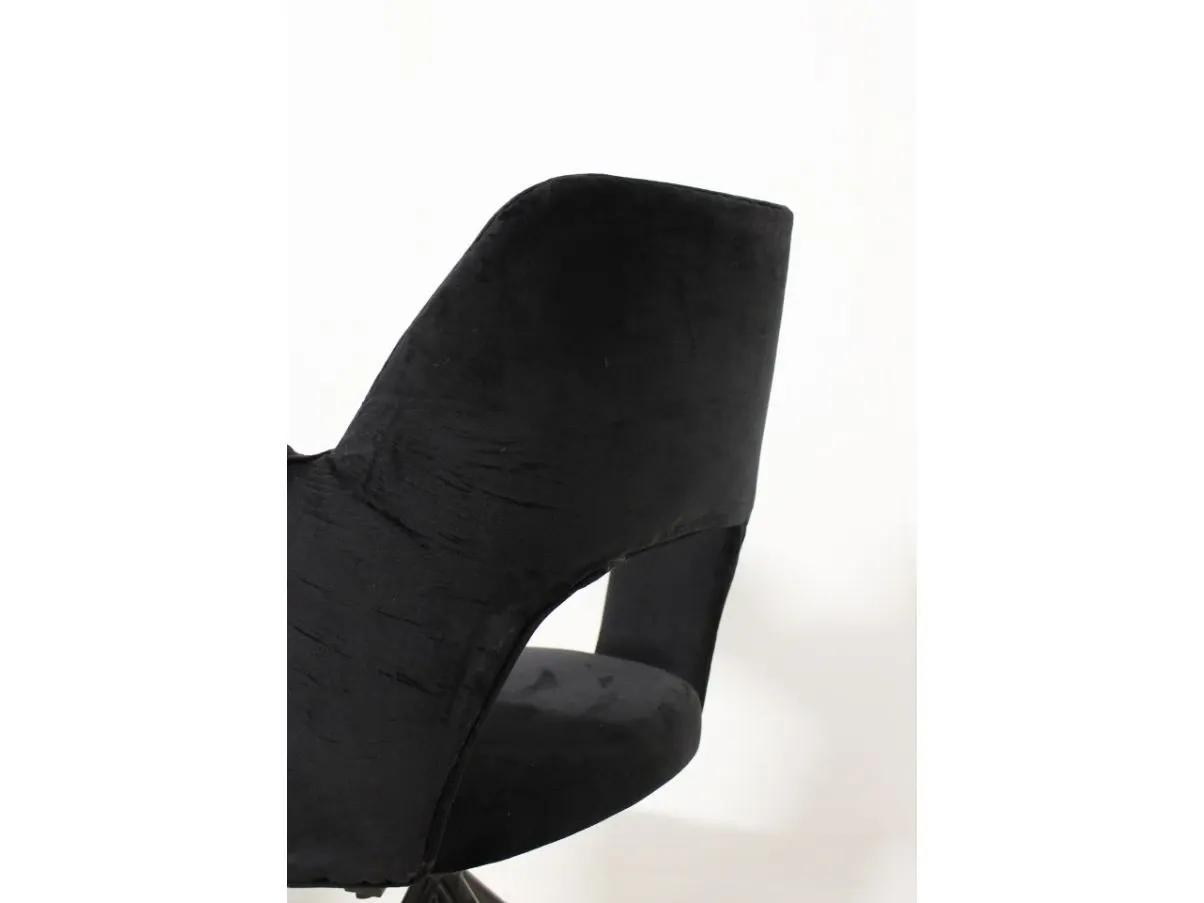 Sedia vintage in velluto nero (anni '70), 5