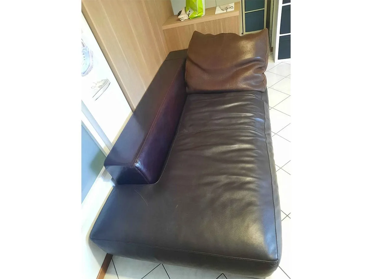 Corner chaise-longue in leather, Baxter 3