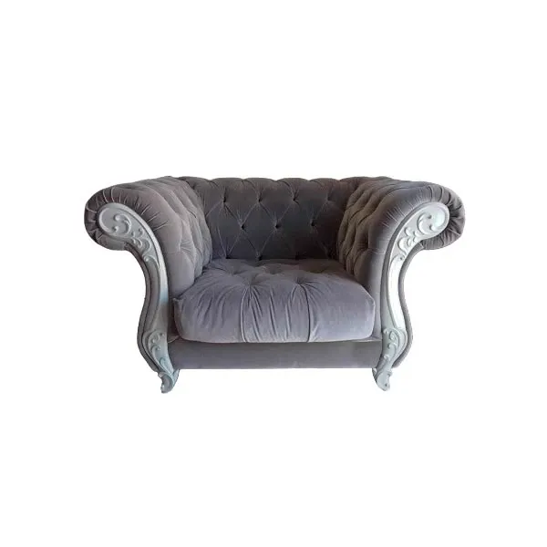 Poltrona classica Gabriel in velluto (grigio), CorteZari 1