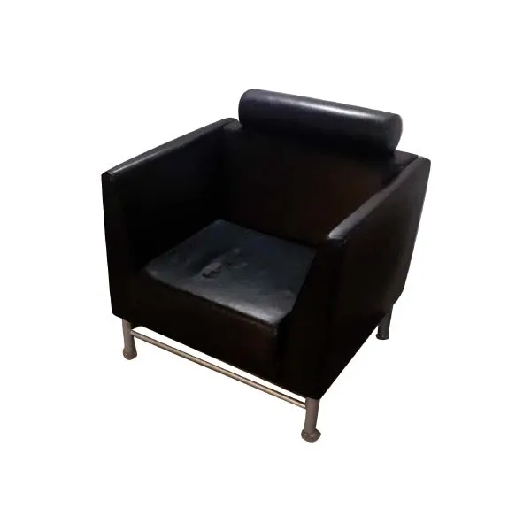 East Side armchair by Ettore Sottsass in leather (black), Knoll image