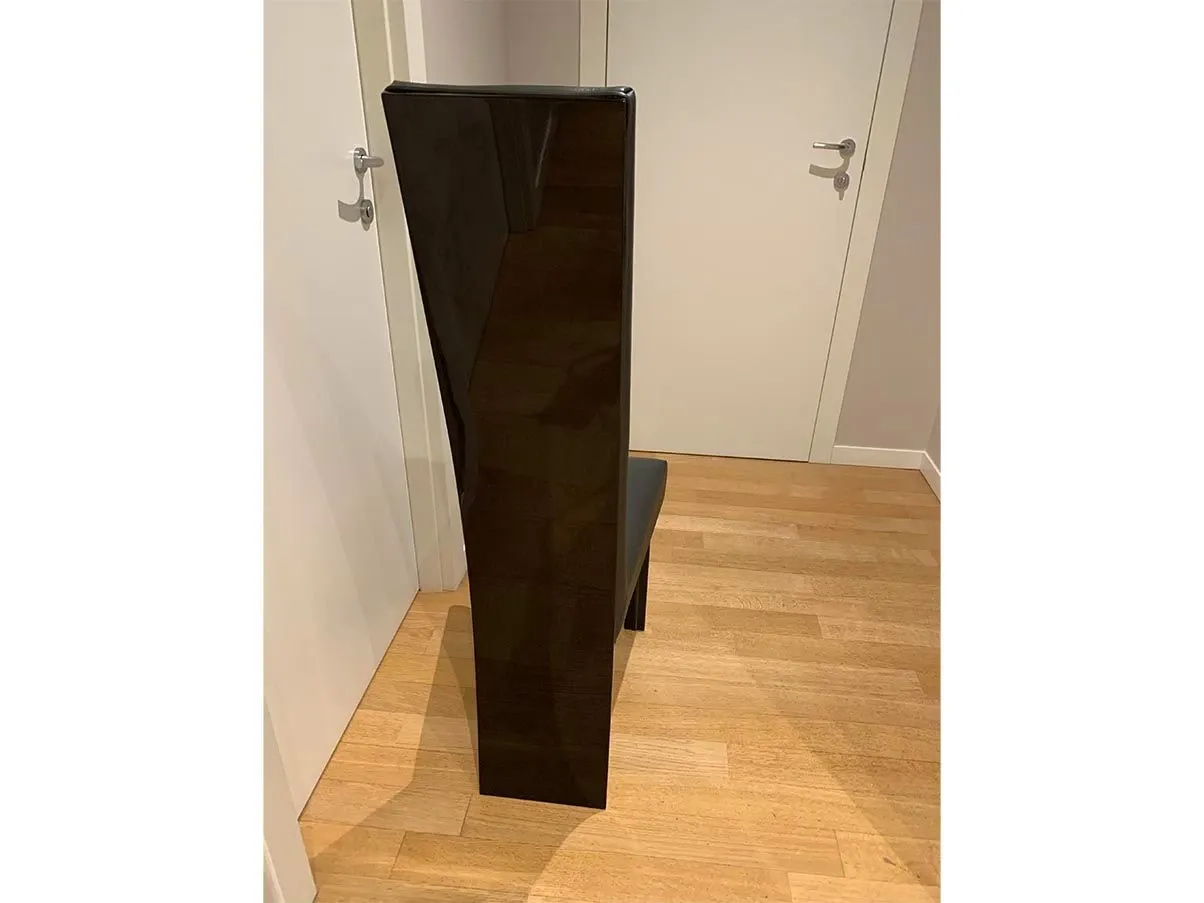 Set of 2 chairs in black glossy lacquered wood, Reflex 4