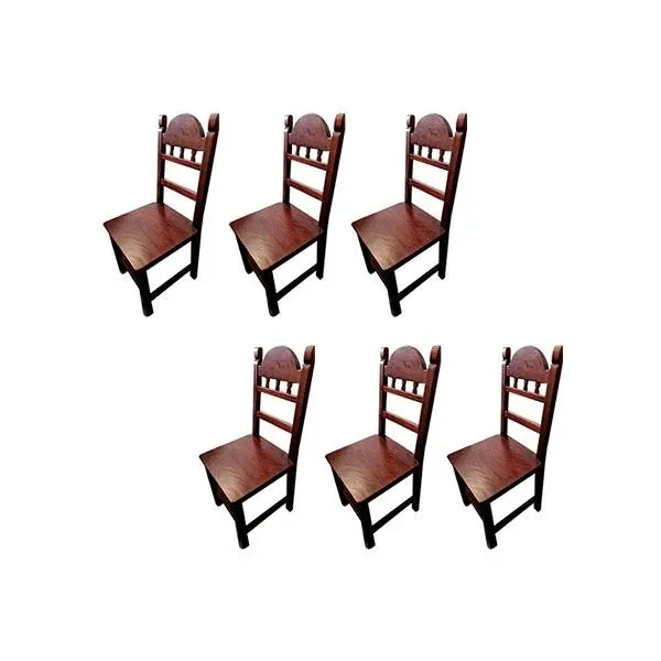 Set of 6 Nostalgia chairs in solid wood, Linea in Arredamenti image