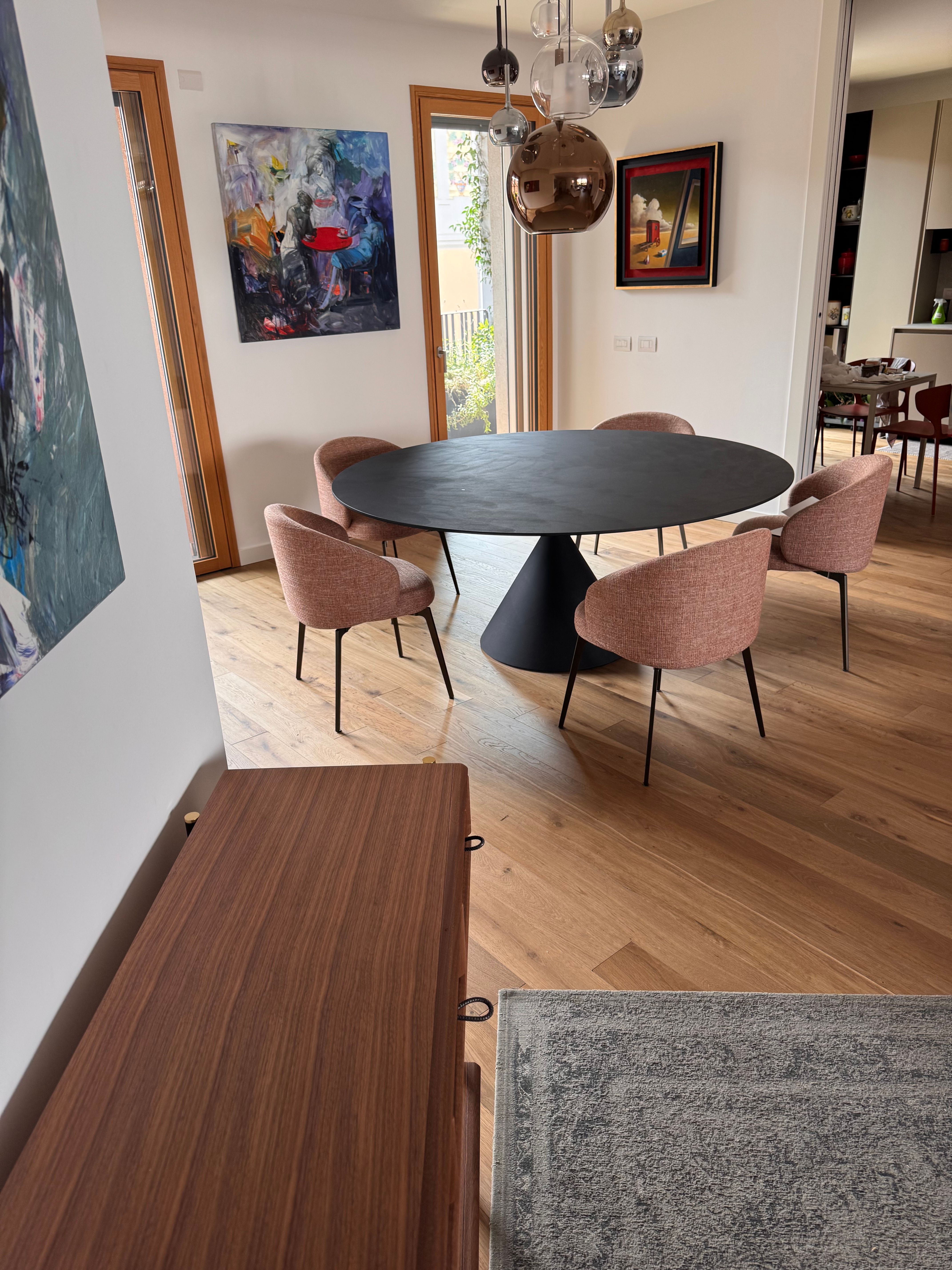 Marc Krusin Black Round Dining Table Clay Main
