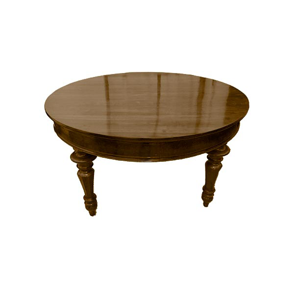 Antique round table in walnut wood (late 19th century) image