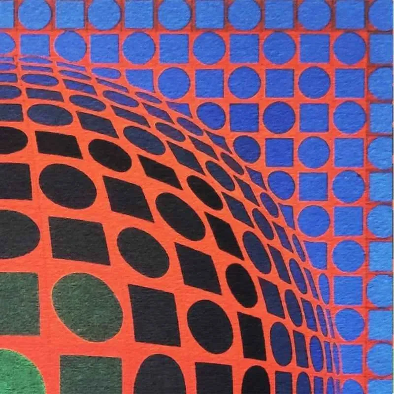Vintage Lithografie Victor Vasarely Op Art (70er Jahre) 1