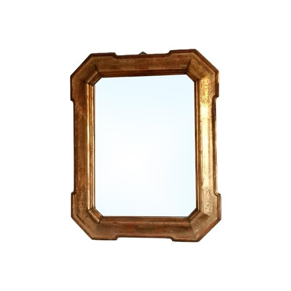 Specchio vintage in legno dorato ('800), image