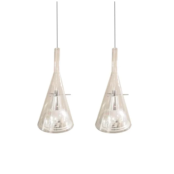 Set of 2 suspension lamps Flûte XXL (silver), FontanaArte image
