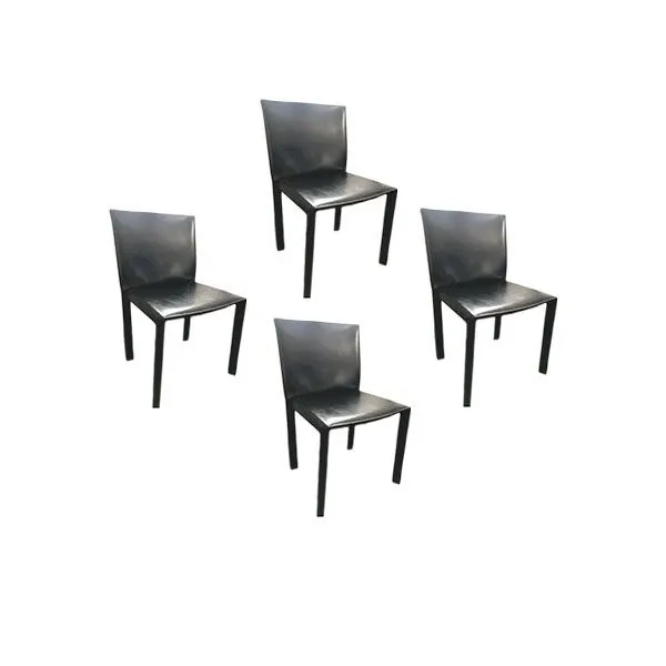 Set of 4 Pasqualina chairs in leather (black), Enrico Pellizzoni image