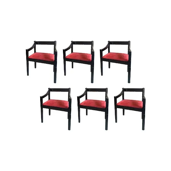 Set of 6 Carimate (black) armchairs, Cassina image