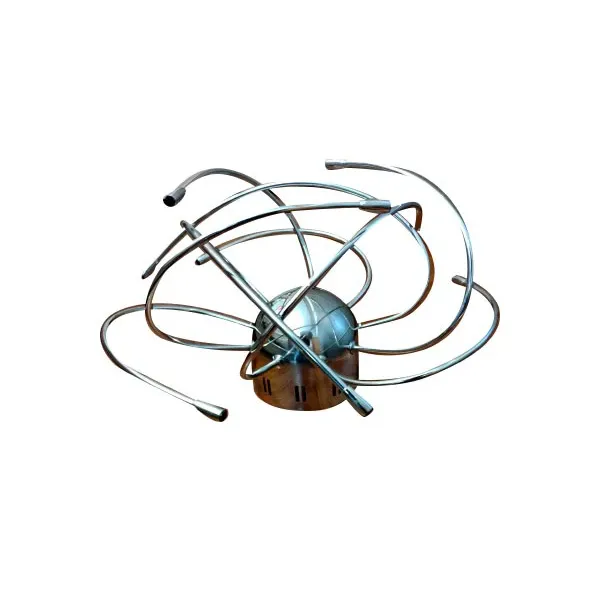 Lampada da soffitto Atomo in acciaio cromato, Sforzin 3