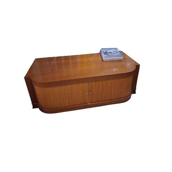 Leon low cabinet in polished cherry wood, Giorgetti image