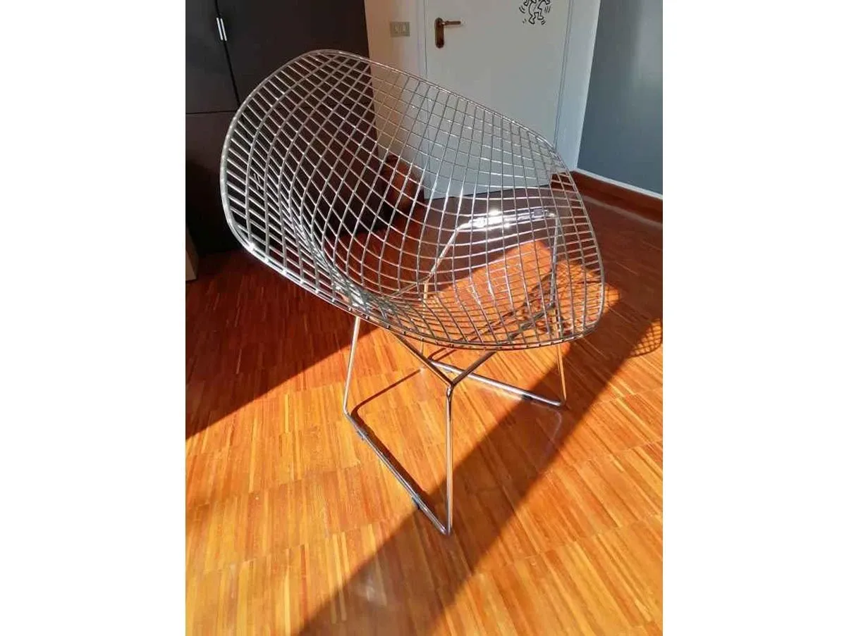 Sedia Diamond con struttura in acciaio cromato, Alivar 2