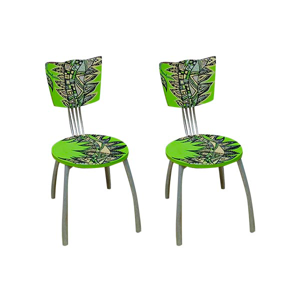 Set of 2 vintage chairs in green wood (70s), 2R artestudio image